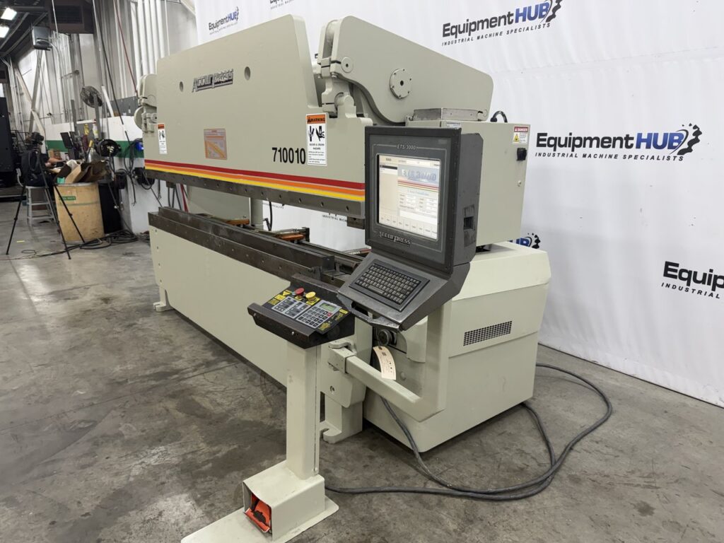 100 Ton, Accurpress #710010, 3-Axis CNC hydraulic press brake, 10' overall, 102" between housing, 8" stroke - Image 2