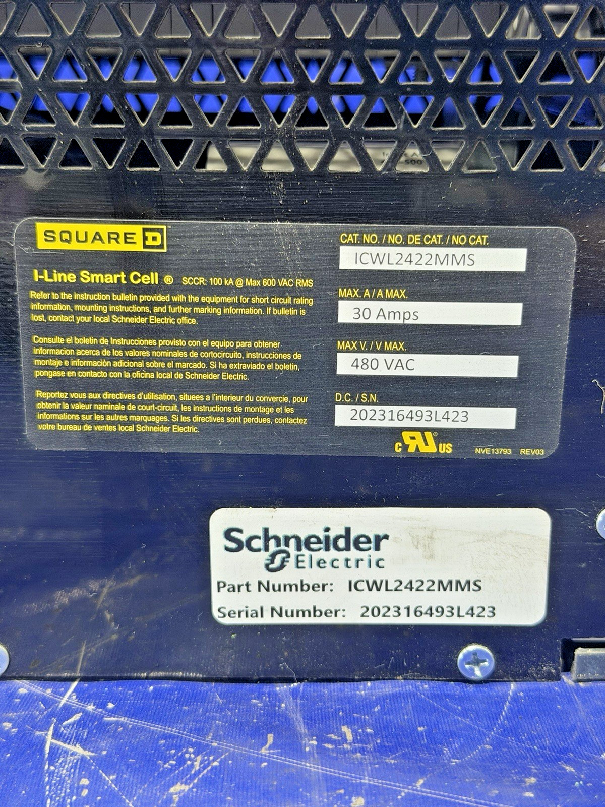 30 Amp. Square D ICWL2422MMS, I-Line Smart Cell, 480 Volts - Image 4