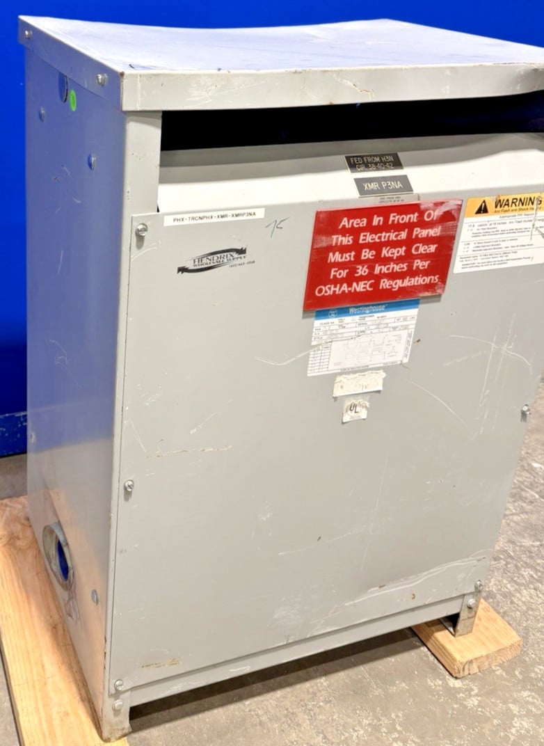 75 KVA 480 Primary, 208Y/120 Secondary, Westinghouse #J89K1037, Transformer, 60 Hz, NEMA 2 - Image 8