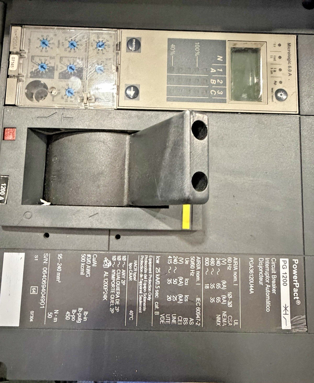 1200 Amp. Square D 44428113070300009, I-Line MLO Panelboard, 480 Volts, LSIG main - Image 4