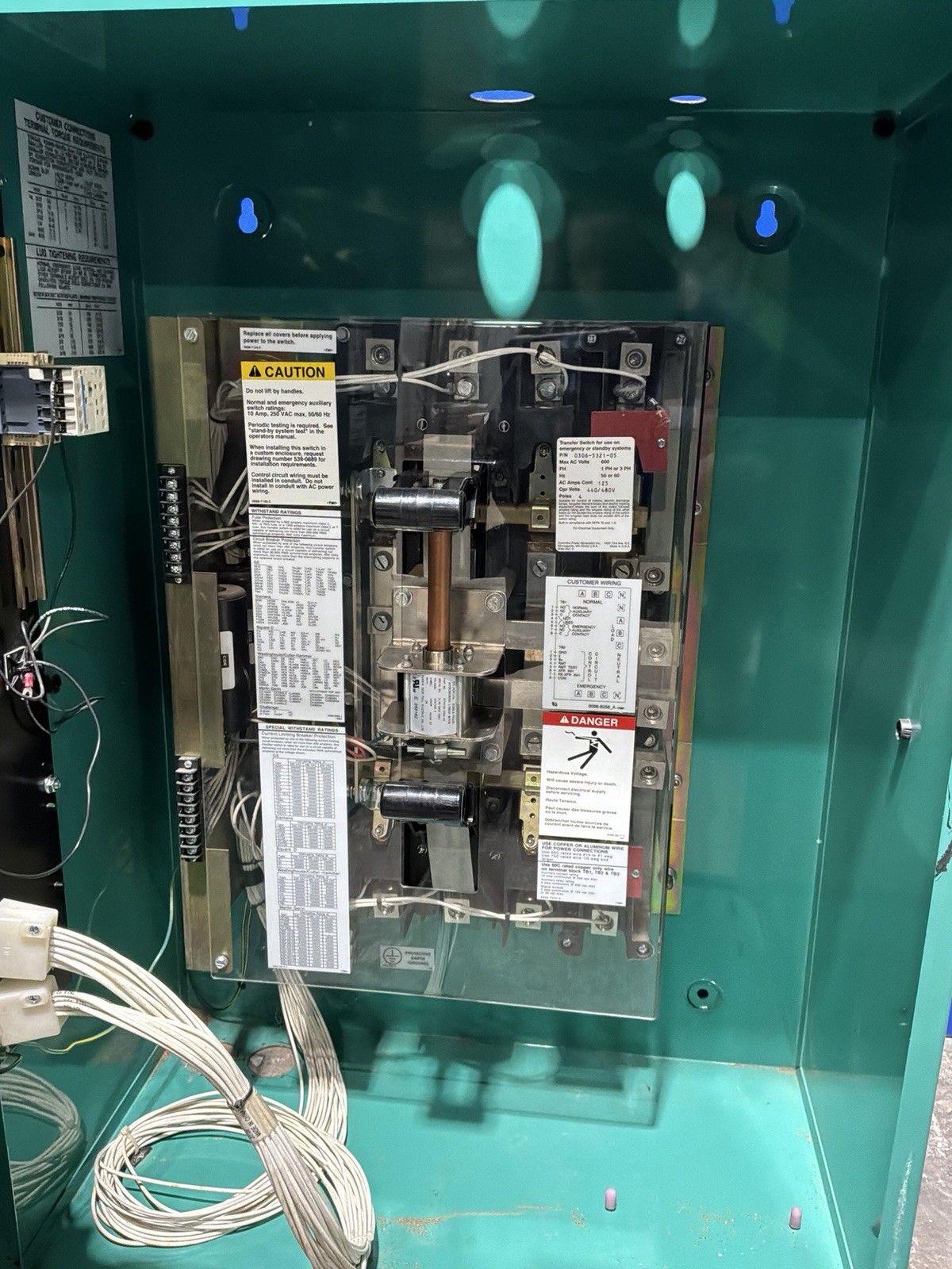 125 Amp. Cummins #OTECA-7644953, transfer switch, 480 Volts, 4 Pole, 60 Hz - Image 7