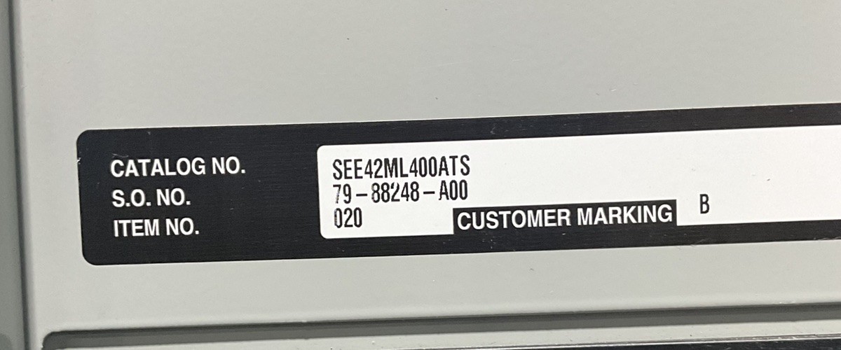 400 Amp. Siemens SEE42ML400ATS, MLO Panelboard, 240 Volts, 3 Phase, 4 Wire - Image 3