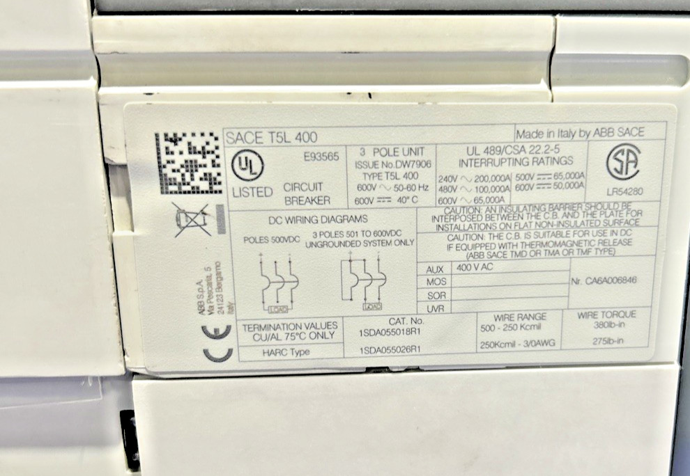 600 Amps, ABB #T5L-D, circuit breakers, 600 Volts, 3 Pole, LOT of 15, (11) 600 Amp and (4) 400 Amp T5L 400 - Image 8