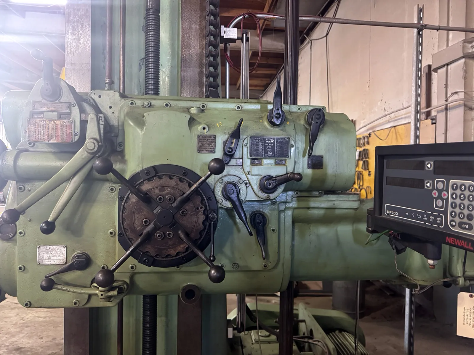 3" Giddings & Lewis #M-1333-9-168II, table type horizontal boring mill, 74" x36" tbl., 60" X, 48" Y, 48" Z - Image 9