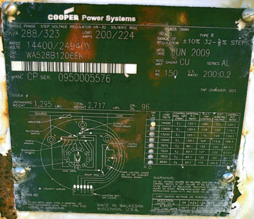 200/400 Amp Cooper, Single Phase Pad Mount Transformers, 24,940Y/14,400 Volts, (1) 200 amp 2009, (3) 400 amp - Image 5