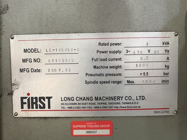 First #LC-185VSX-B, Vertical Milling Machine, 35" X, 16.75" Y, 15.3" knee, 10" x 50" table, 5 HP, Heidenhain - Image 9