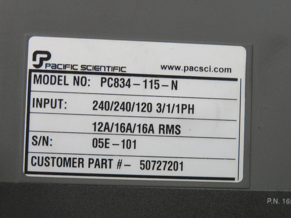 Pacific Scientific #PC834-116-N, servo drive, 240 Volts input, 16 Amp peak output - Image 4