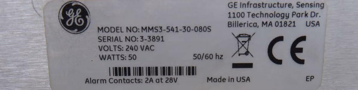 General Electric #MMS3-541-30-080S, rack dewpoint analyzer, 1 channel, 240 VAC, 50/60 Hz. - Image 5