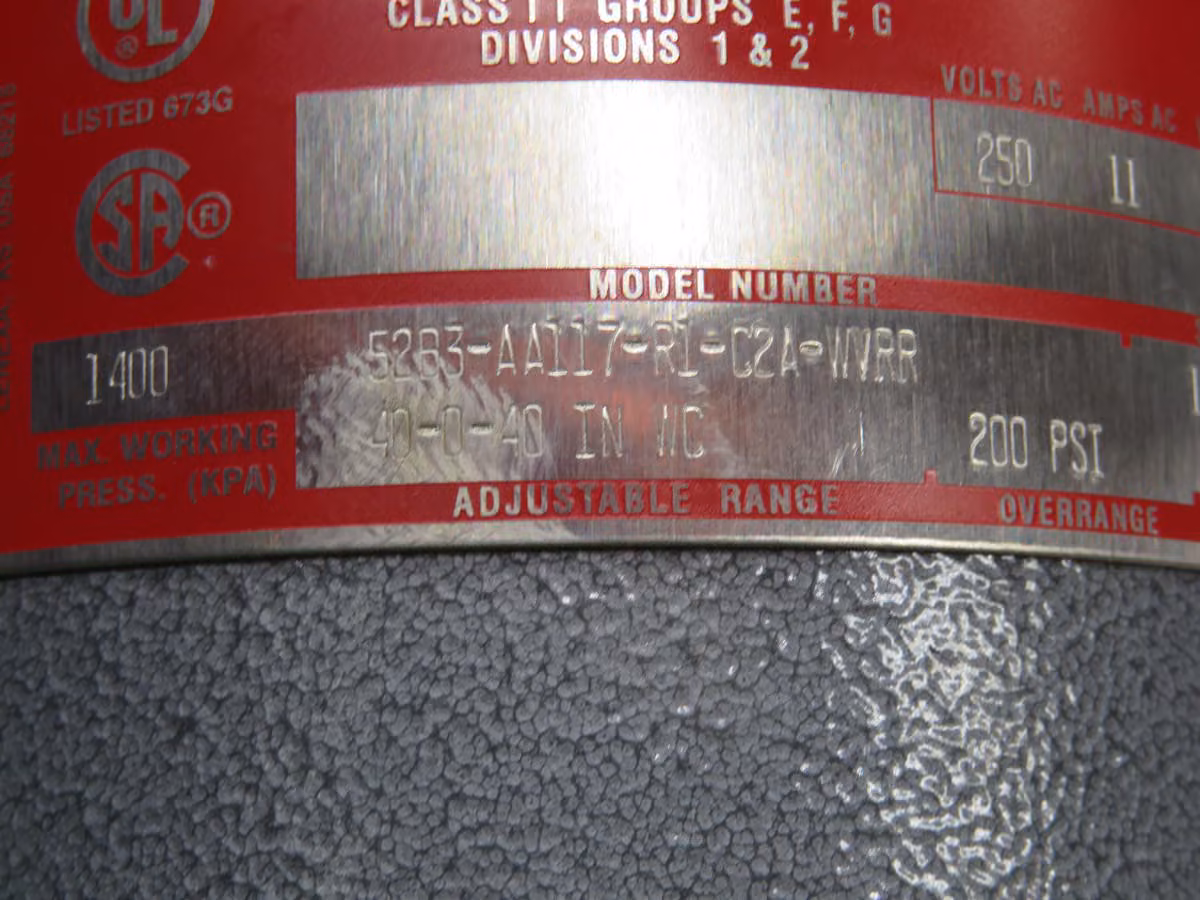 Sor #52B3-AA117-R1-C2A-WVRR, Pressure Switch - Image 4