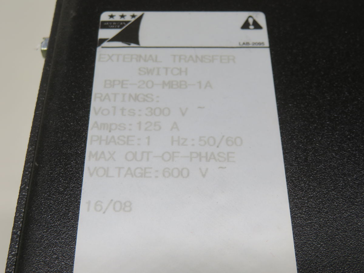 Eaton #BPE-20-MBB-1A, external transfer switch - Image 3