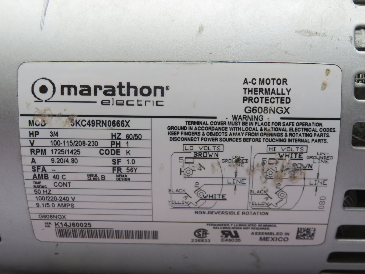 Marathon Electric #5KC49RN0666X, Vacuum Pump - Image 6