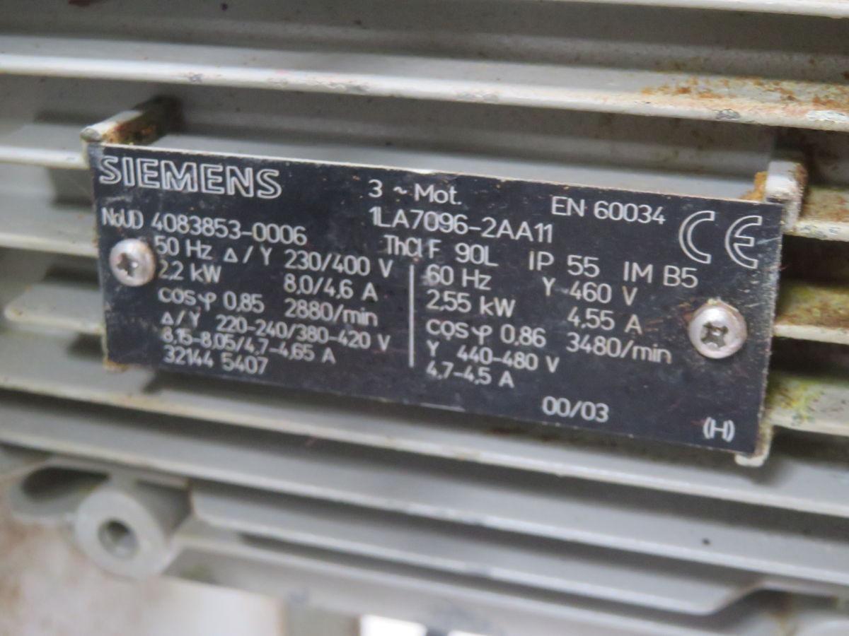 Siemens #1LA7906-2AA11, Gear Motor, 4083853-0006 - Image 4