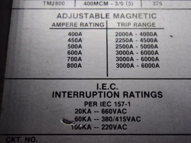 700 Amp, ABB #MG-8683, Type MH Circuit Breaker 3P 700 Amp 600 Volts 125/250 VDC With Switch - Image 8