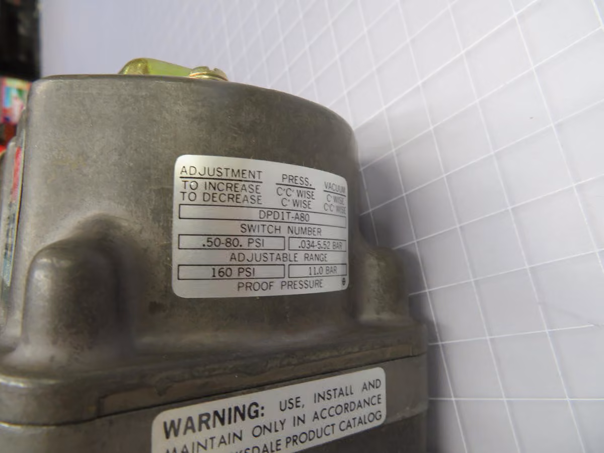 Barksdale #DPD1T-A80, pressure switch dpd1t seri - Image 4