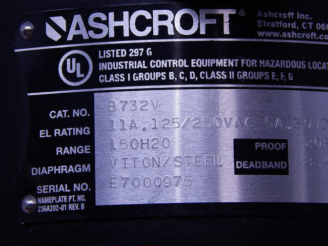 Ashcroft #B732V, explosion proof class 1 pr - Image 4