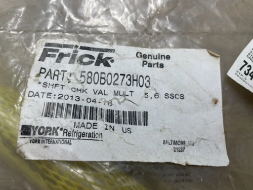 Frick #580B0273H03, shaft multi-check valve, 5 & 6 SSCS - Image 4
