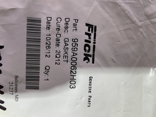 Frick #959A0062H03, 6" multivalve gasket, 150 psi rating (2 available) - Image 2