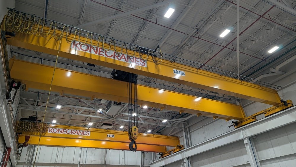 60 Ton, KONE, 60' 0" Span, 30' Lift, Class D, Pendant, VFD All Motions, 2007, Qty 2 Avail [#2788] - Image 1