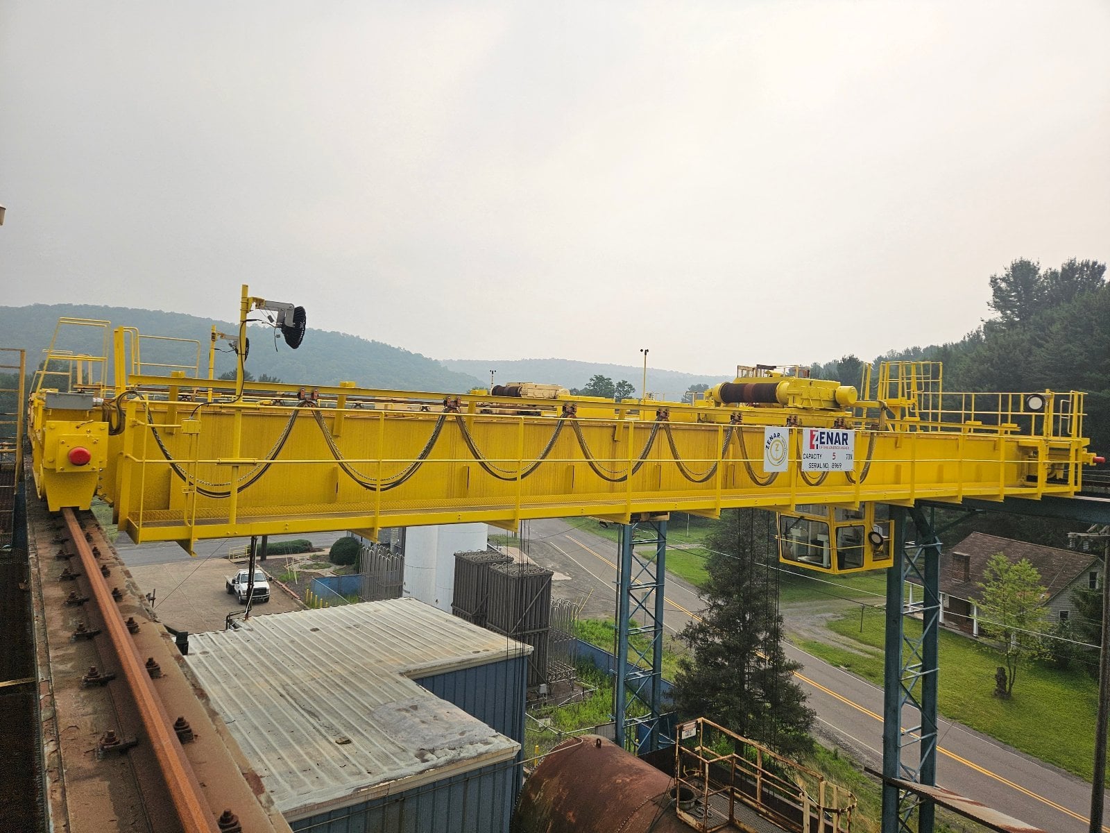 5 Ton, Zenar, 50' Span, 45' Lift, top running double girder bridge crane, cab operated, dual hoist trolleys - Image 5