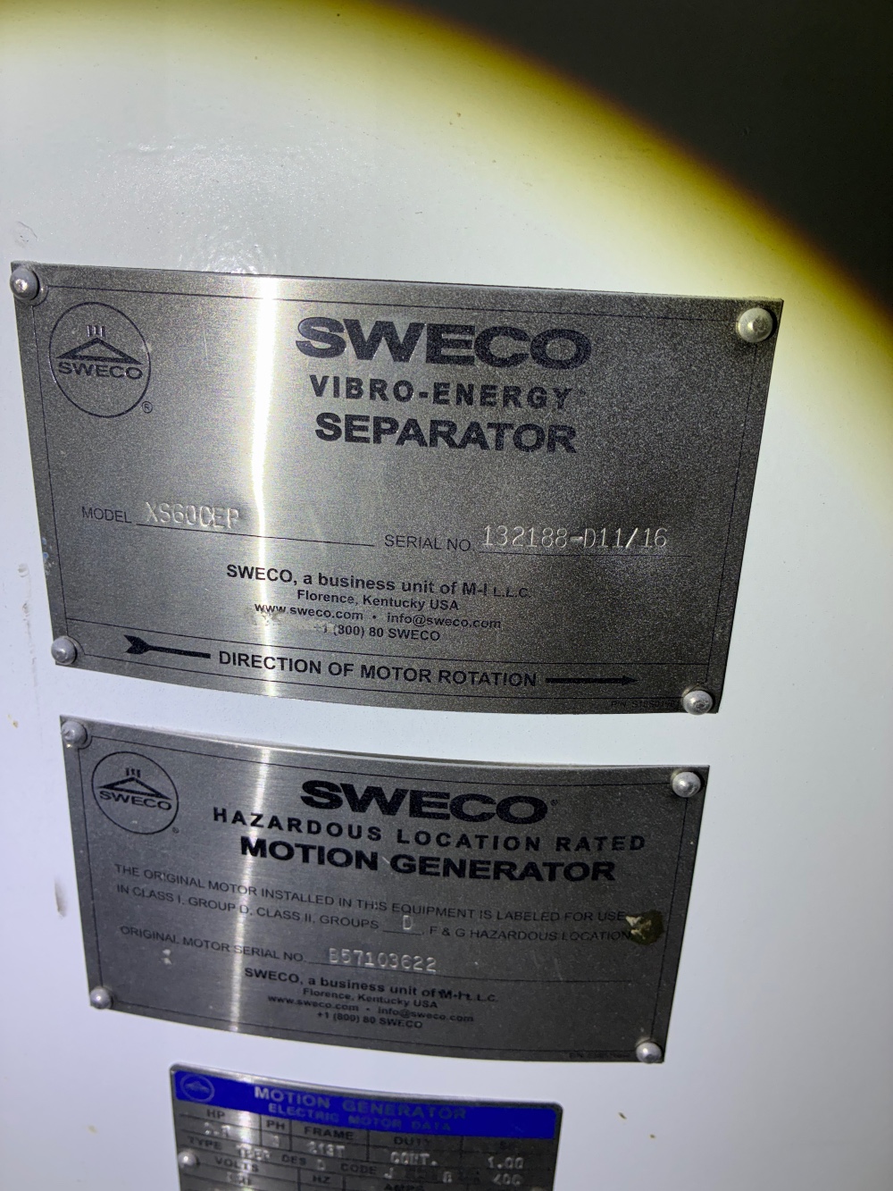 60" SWECO screen, 3-Deck, Stainless Steel, 5 HP (32 available) - Image 3