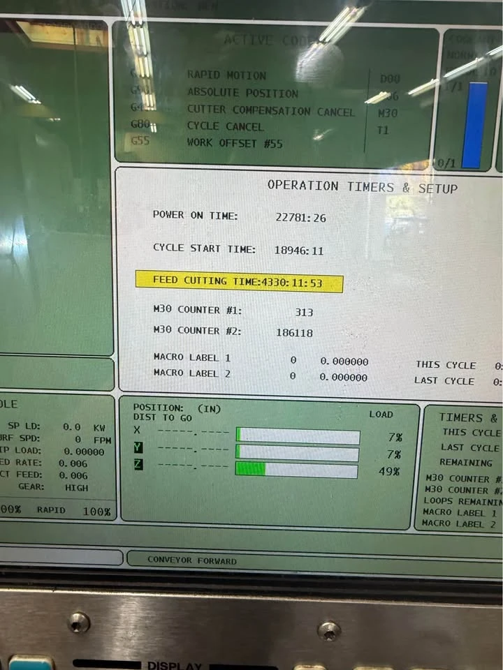 Haas #VF-3, 3-Axis CNC Vertical Machining Center, 40" X, 20" Y, 25" Z, 48" x 18" table, 30 HP, 7,500 RPM, CAT - Image 4