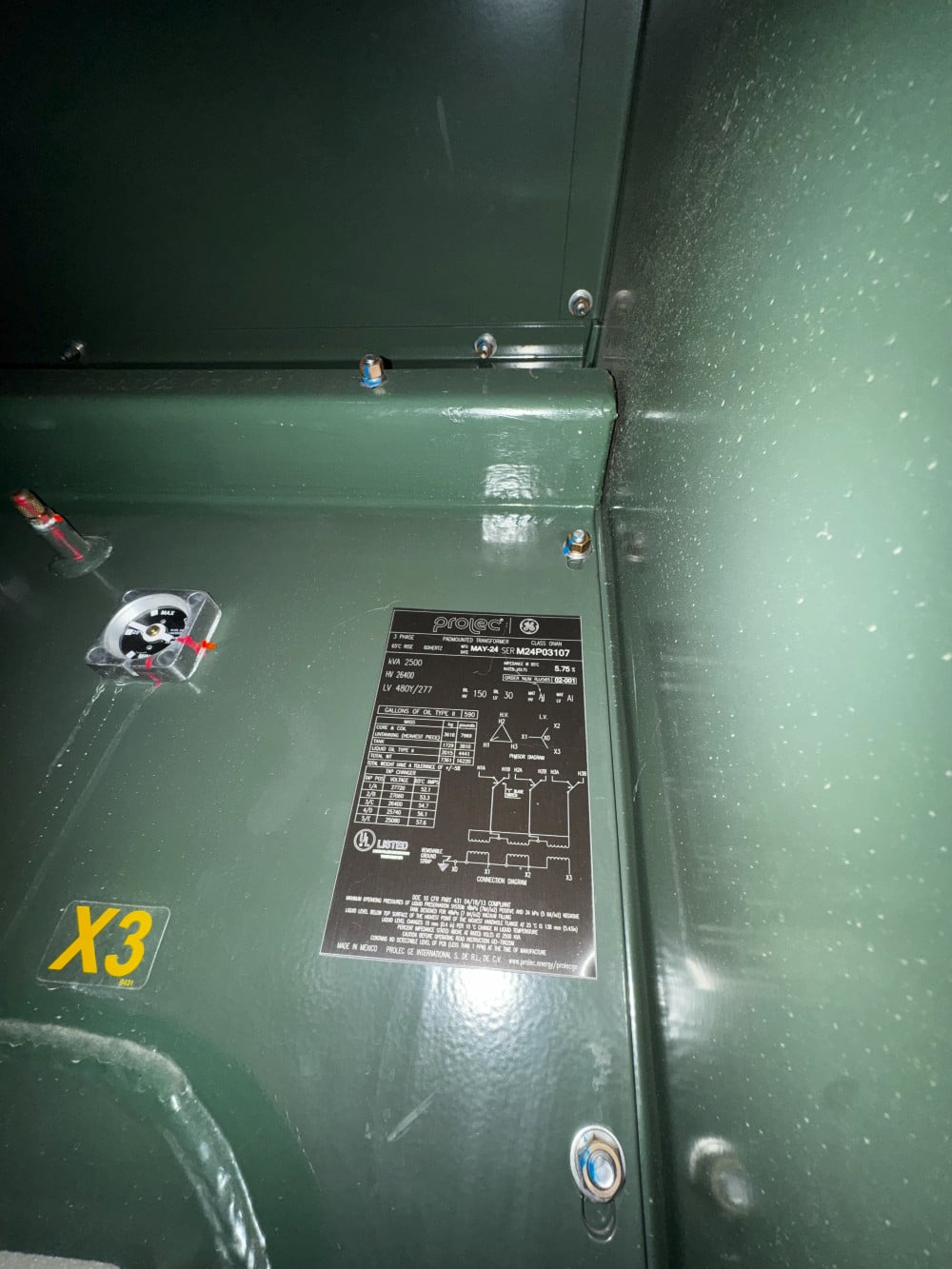 2500 KVA 26,400 Primary, 480Y/277 Secondary, Prolec GE, Pad Mount Transformer, 2024, NEW - Image 7