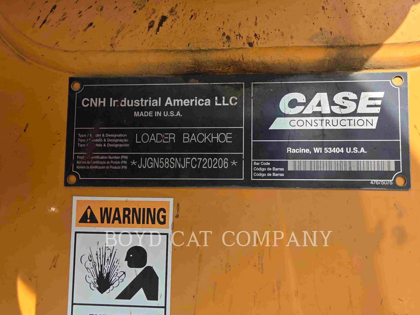 Case 580 SUPER N, Backhoe Loader, 3745 hours, S/N: JJGN58SNJFC720206, 2015 - Image 6