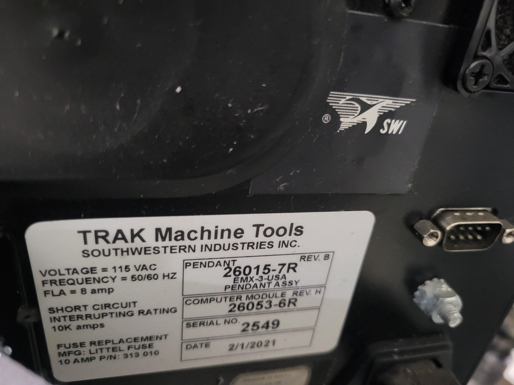 Trak #DPM, 3-Axis CNC bed mill, EMX3 Control, 9" x 49" table, power draw bar, R-8, quill digital read out - Image 3