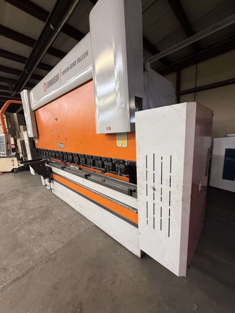 242 Ton, Ermak #POWER-BEND-FALCON, CNC Press Brake, 12' overall, 30 HP, Ermaksan ER70 Control, CNC Back - Image 6