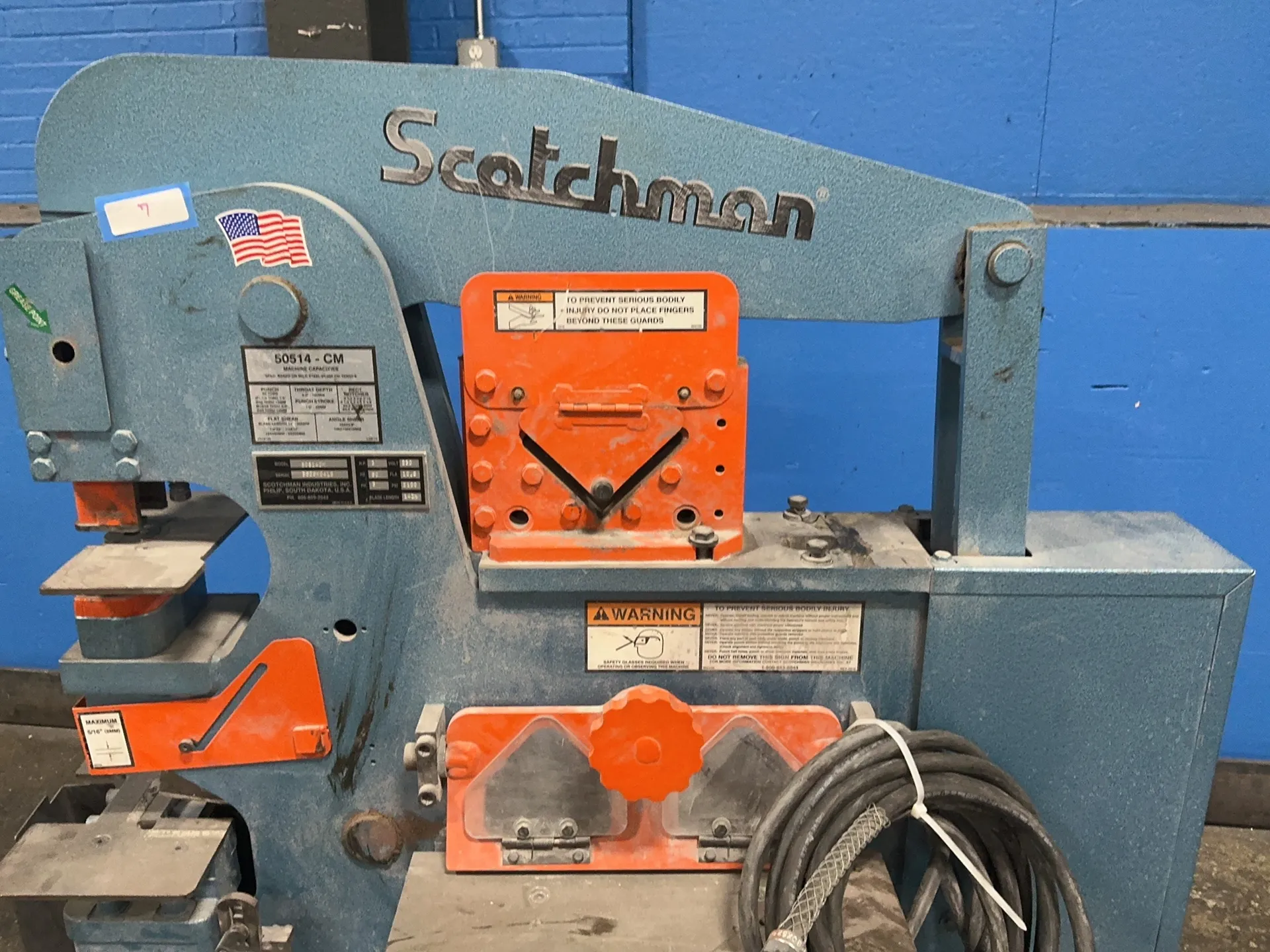 4" x 4" x 3/8" Scotchman #50514CM, Hydraulic Ironworker, 6" throat, 1" punch stroke, 14" blade, 2100 PSI, box - Image 1