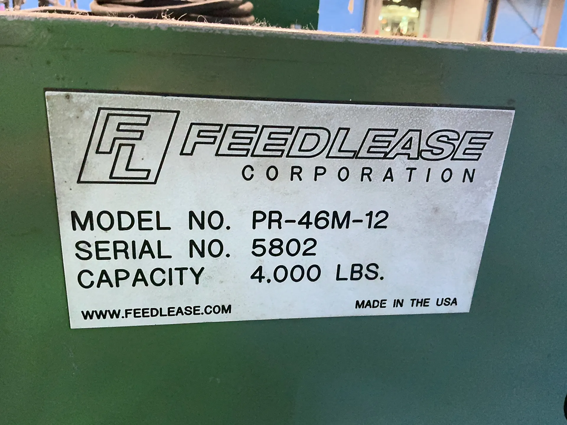 4000 lb. Feed-Lease #PR-46M-12, Coil Reel, 2 HP, 1760 RPM, hand held controls, control handle, 230/460 V. - Image 6