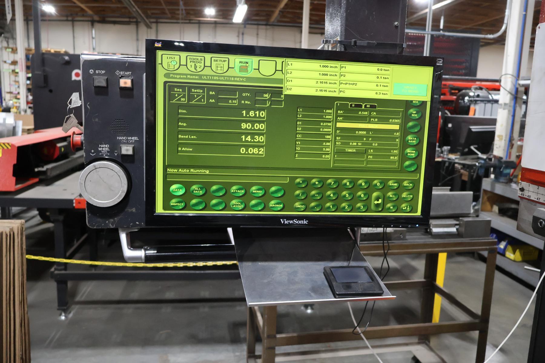 88 Ton, Amada #FBD-8025NT, CNC up-acting hydraulic press brake, 8.2' overall, 86.6" between columns, 5.91" - Image 7