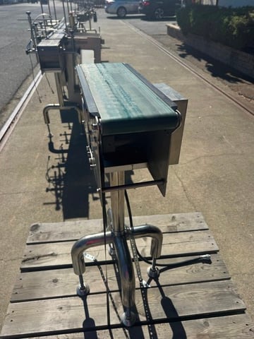 5-3/4" wide x 21" & 25" long, Stainless Steel Belt Conveyors, flat rubber belts, independent stainless - Image 6