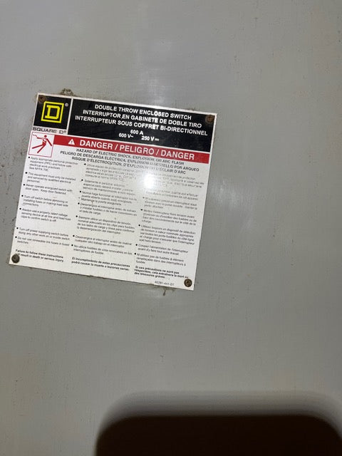 600 Amp. Square D, double throw enclosed transfer switch, 600 Volts - Image 4
