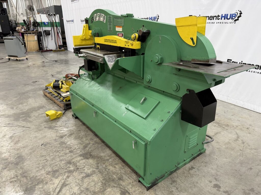 6" x 6" x 5/8" Piranha #P-90, hydraulic ironworker with 2' press brake attachment, 90 ton - Image 2
