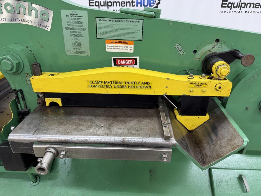 6" x 6" x 5/8" Piranha #P-90, hydraulic ironworker with 2' press brake attachment, 90 ton - Image 4