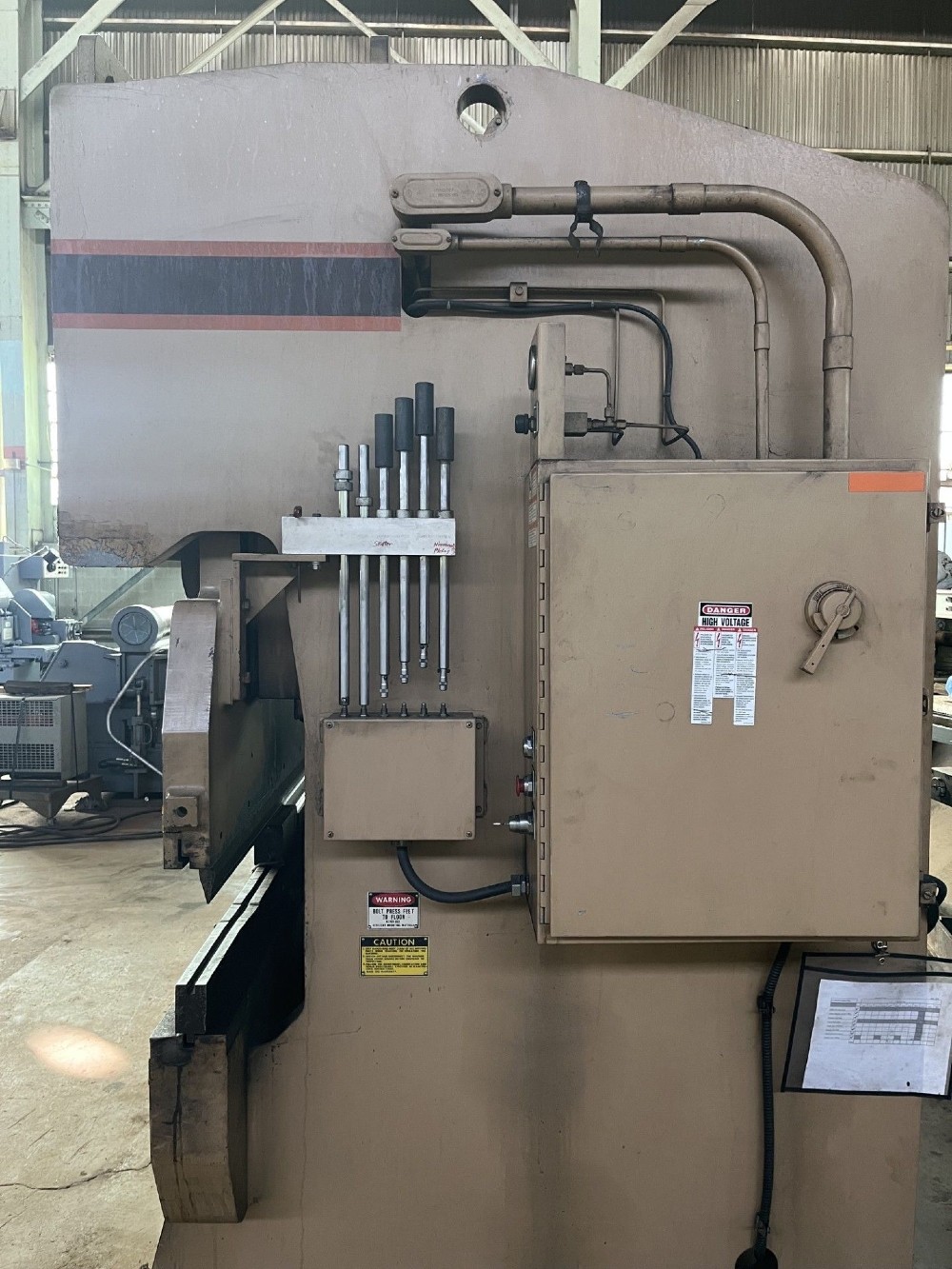 200 Ton, Standard Industrial #AB200-12, hydraulic press brake, 12' overall, 126" between housing, 6" stroke - Image 3