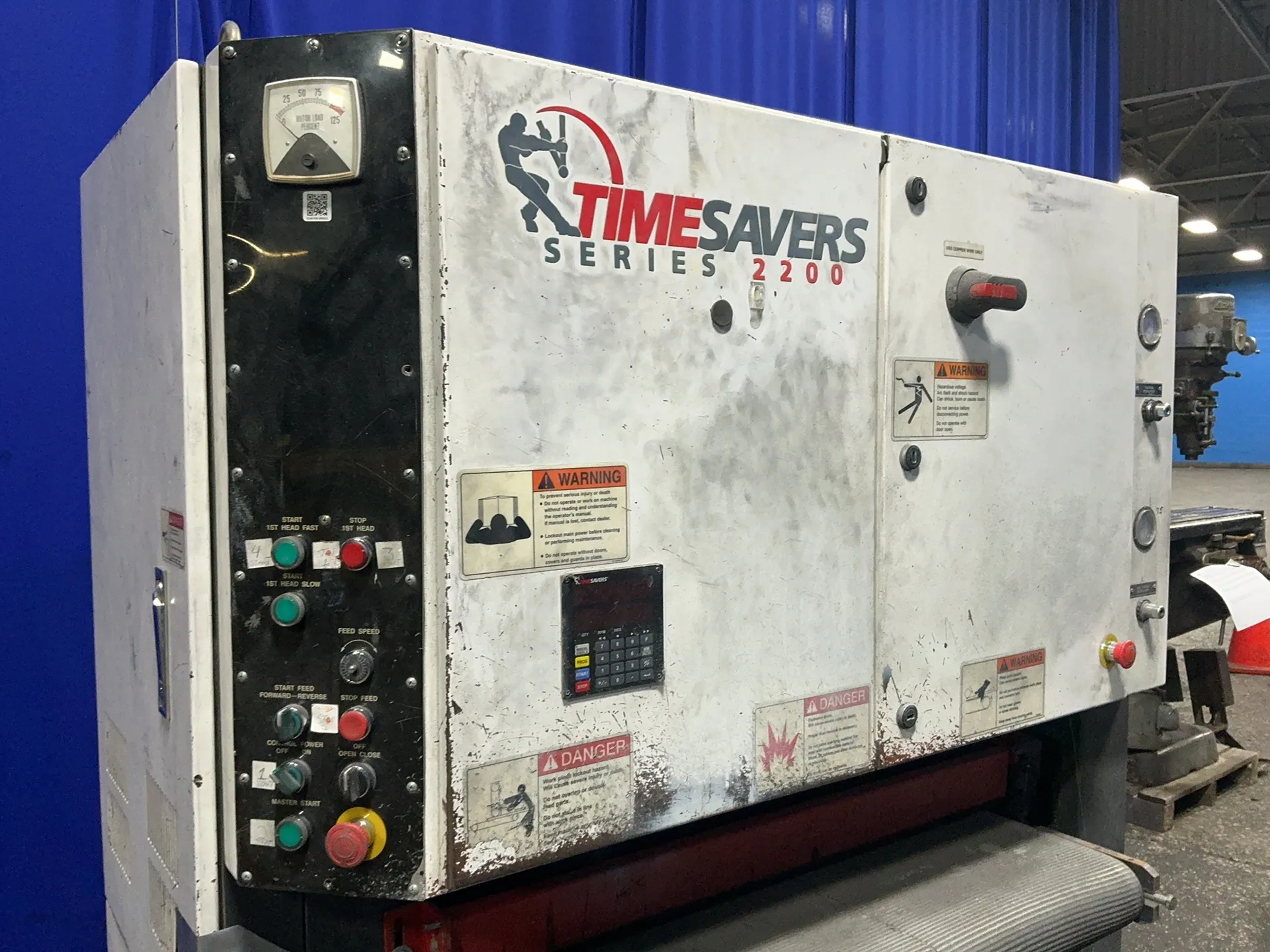36" x 45" Timesavers #2211-23-0, wide belt sander, digital display, Delta VFD-B, 1 HP, 1420/1740 RPM, 3.4/1.7 - Image 5