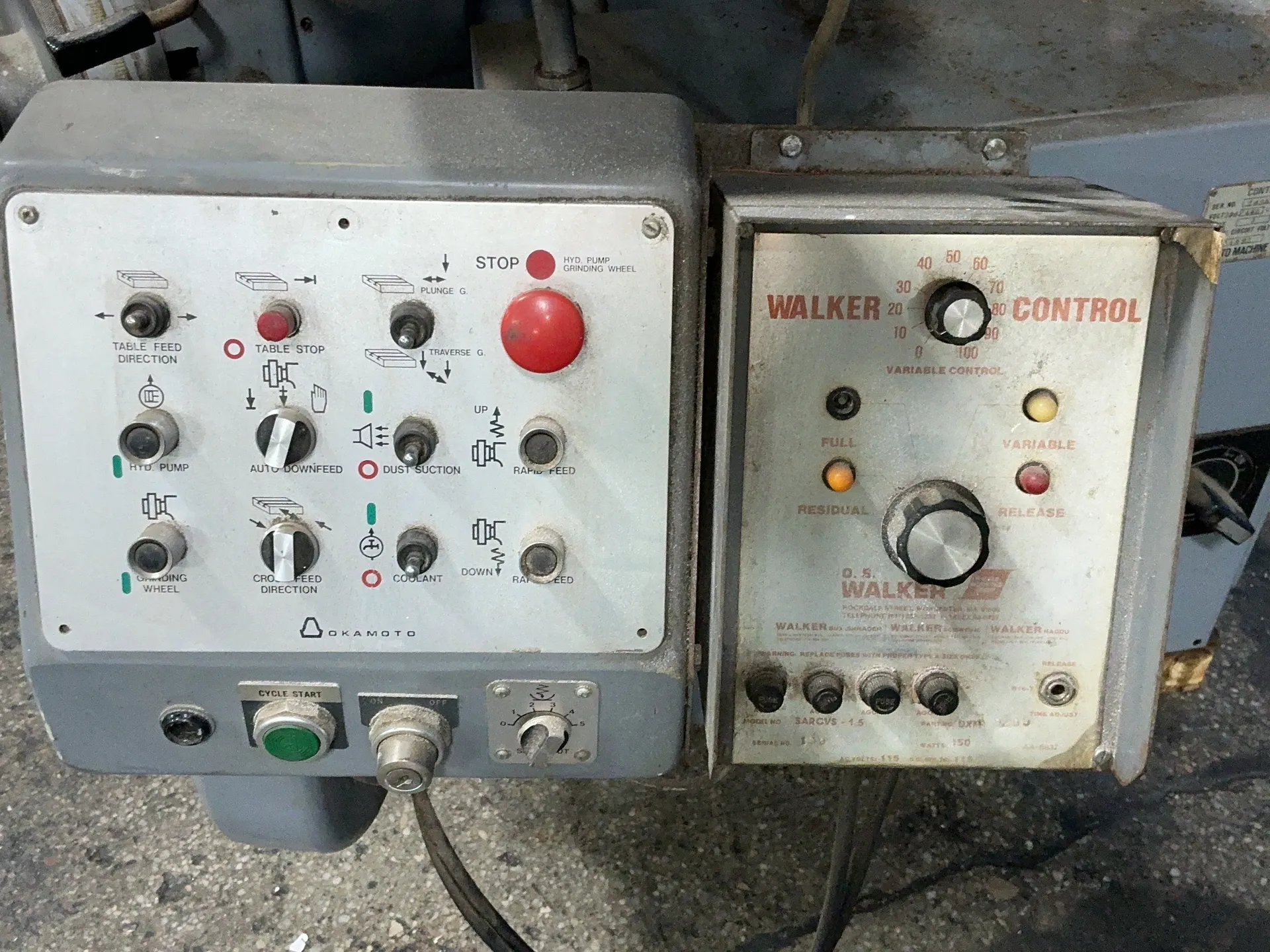 6.5" x 20" Okamoto #820N, surface grinder, 6000 SFPM, 8" x1" wheel, Futaba Pilscale CJX, 4 KVA, 230/460 V., 3 - Image 6